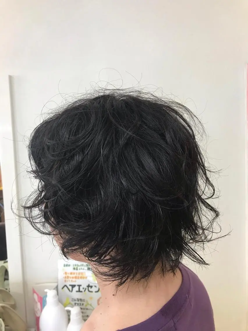 ミディアム パーマ 横田 尚登のヘアスタイル