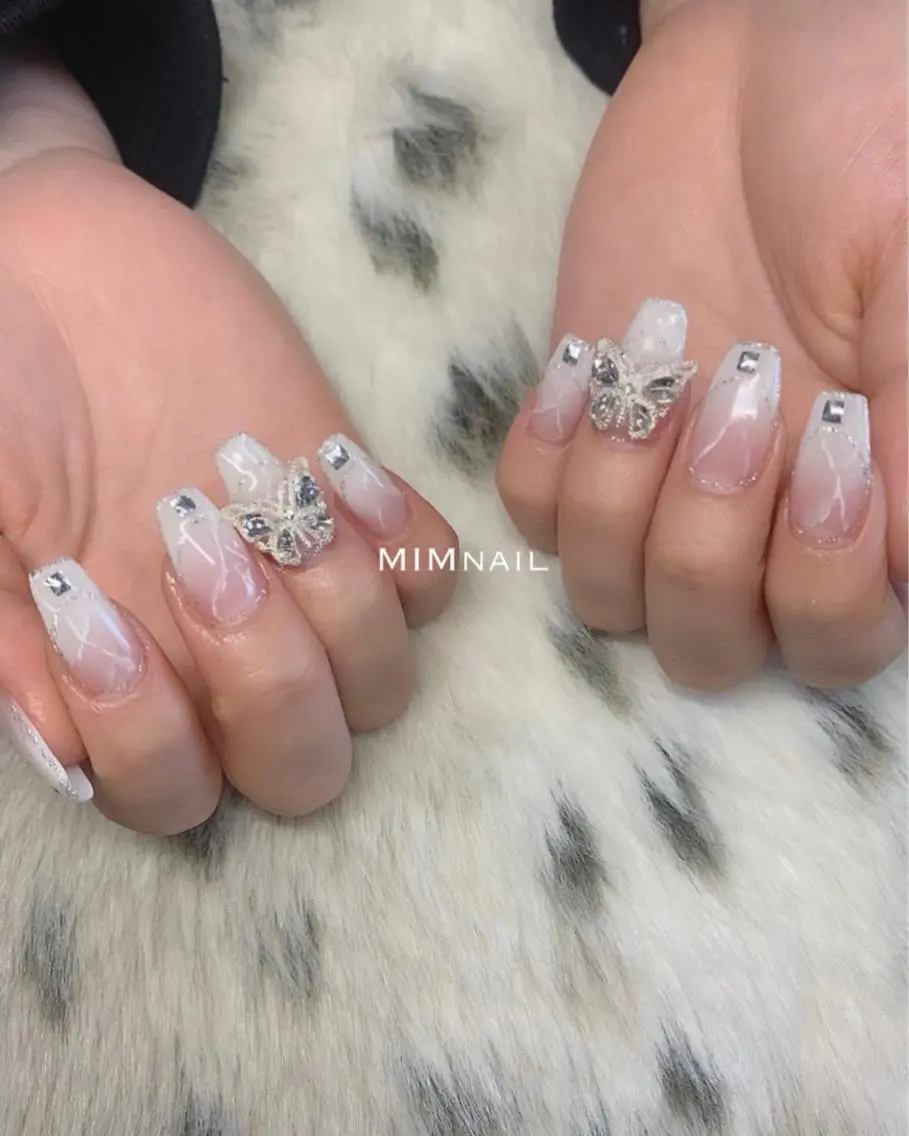 ネイル アートネイル フレンチネイル 韓国ネイル 大理石ネイル(マーブル) ミラーネイル *・*MIMnail 1号店・*:・*のネイルデザイン