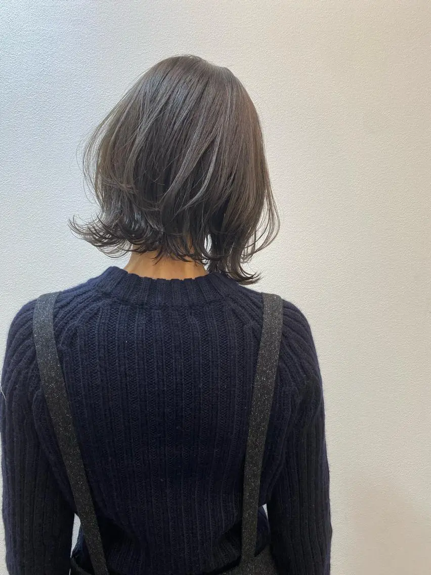 ショート カラー アッシュ アッシュブラウン ブラウンカラー ボブ くびれヘア カット ヘアカラー パーマ/ケアブリーチ /博多/YOSUKEのヘアスタイル