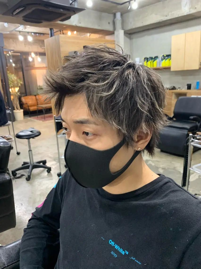 カラー メンズ レイヤーカット 西村あきやのヘアスタイル