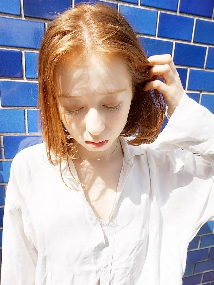 ショート カラー ベージュカラー オレンジ オレンジベージュ ヘアカラー トリートメント コジマ ダイスケのヘアスタイル