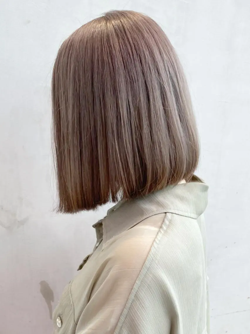 ミディアム カラー パーマ ヘアアレンジ ブラウンカラー ボブ ITbyALBUM 八王子店のヘアスタイル