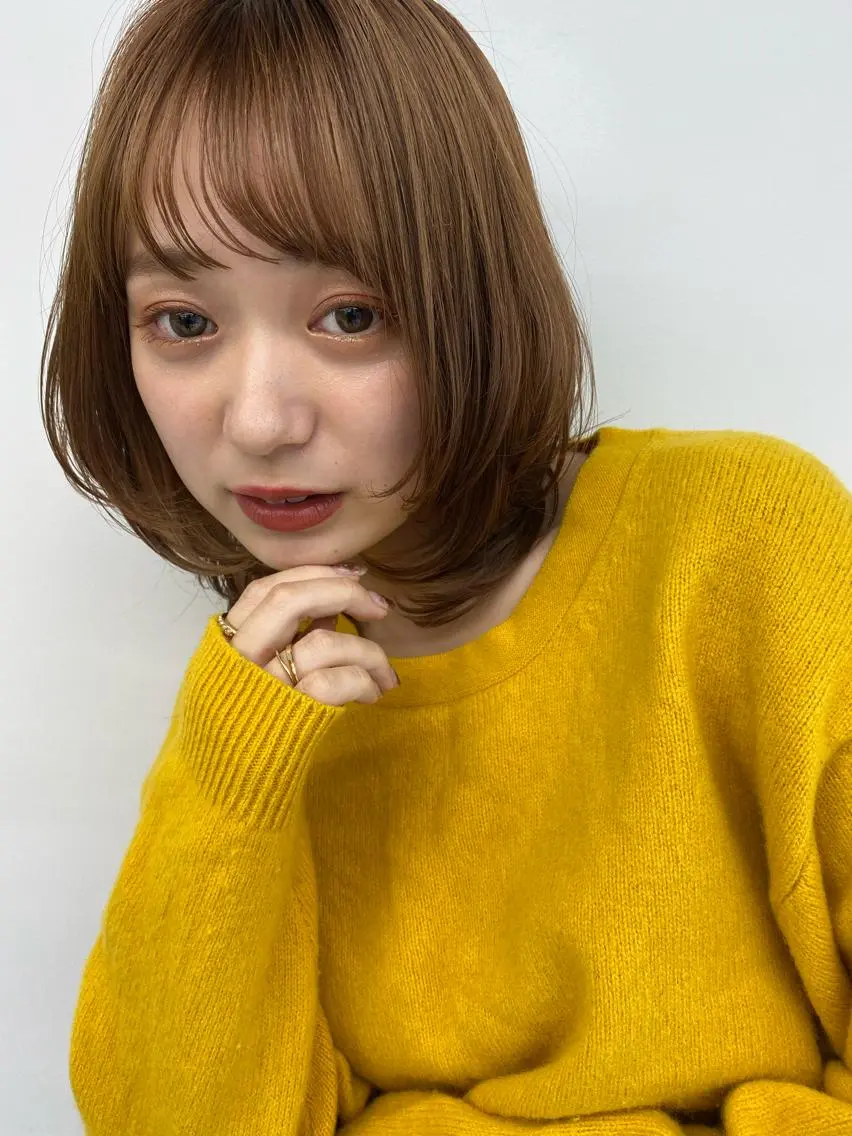 ミディアム カラー カット ヘアカラー トリートメント ✨大人韓国レイヤー ✨吉原 潤✨のヘアスタイル