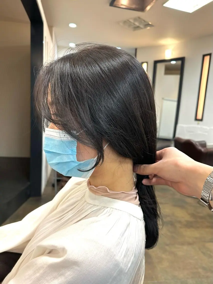 ロング カラー 顔周りカット 矢野 晃平のヘアスタイル