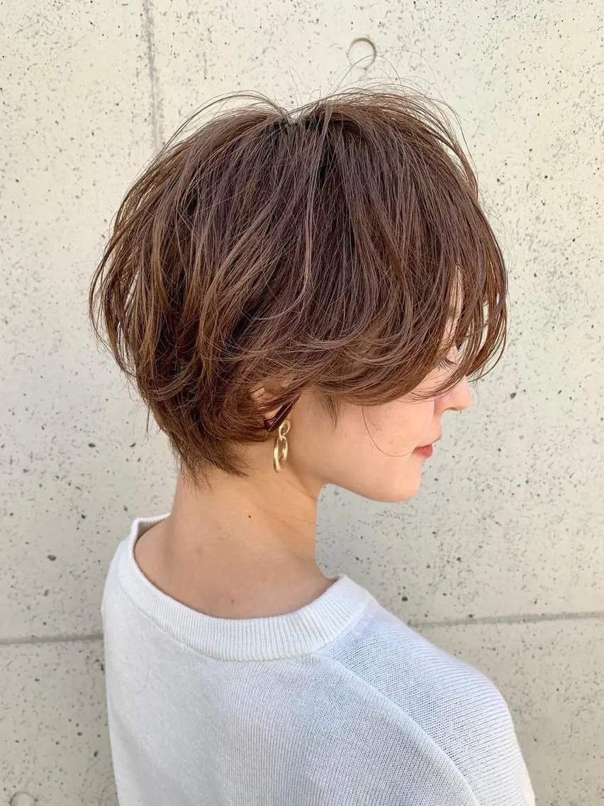 ショート カラー パーマ 仙台Ｉ韓国レイヤー Ｉ髪質改善Ｉ伊藤拓海のヘアスタイル