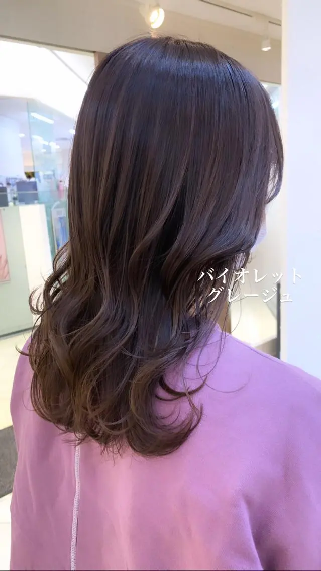 ミディアム カラー カット ヘアカラー トリートメント 似合わせカラー/艶 髪質改善/ヨシザキのヘアスタイル