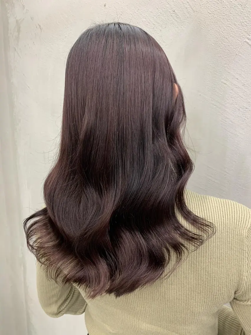 ミディアム カラー ヘアアレンジ ヘアカラー トリートメント RYOSUKE ハイトーンのヘアスタイル