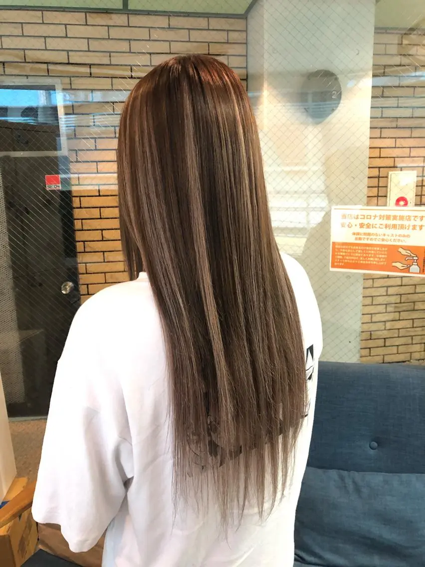 ロング カラー ヘアアレンジ バレイヤージュ エクステ レイヤーカット レイヤー/エクステ alpha下妻のヘアスタイル