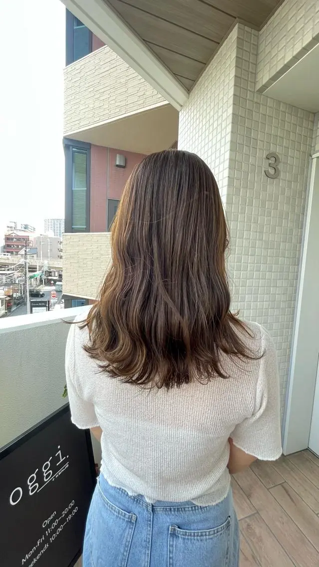 カラー 銀座：似合わせカラー オリーブ🫒アレンジのヘアスタイル