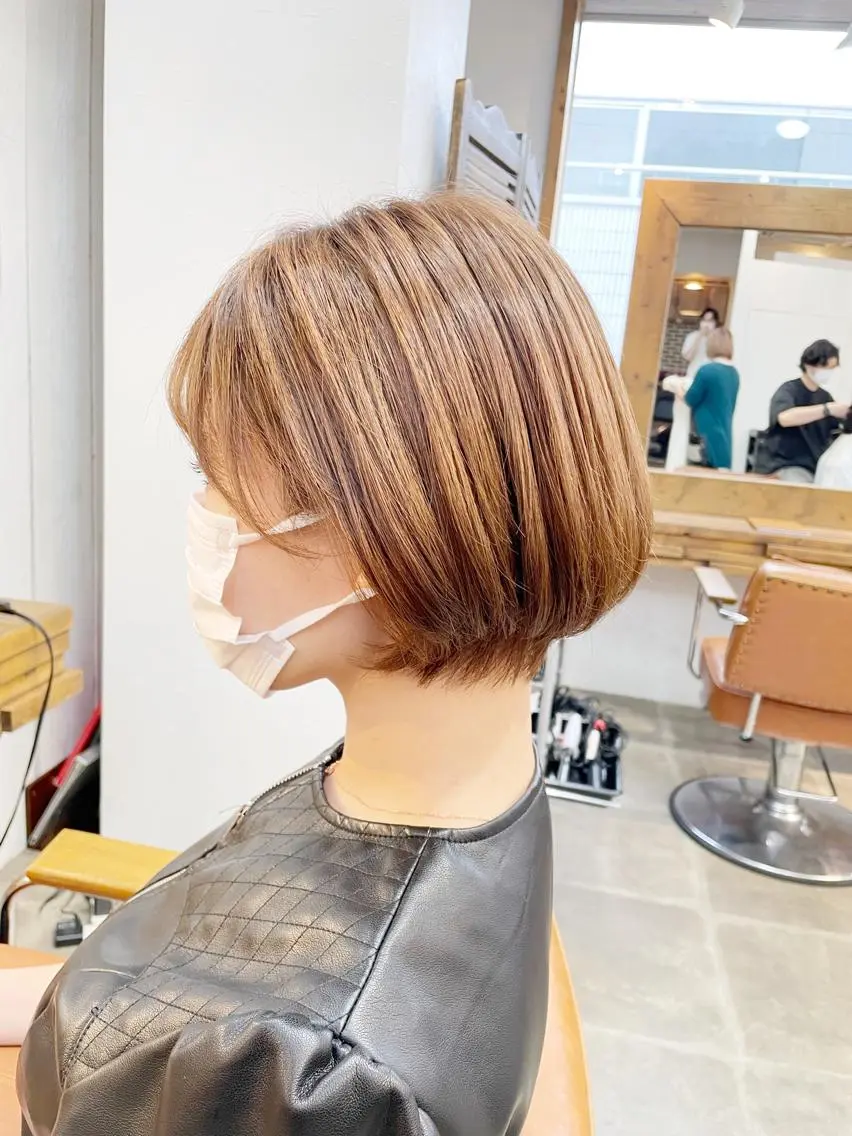 ショート カラー ショートボブ ハンサムショート ブリーチ ブリーチなしカラー ボブ カット ヘアカラー 👑銀座ショート/ 絶壁補正/金子涼👑のヘアスタイル