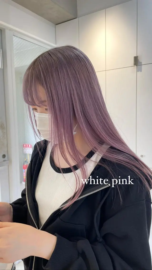セミロング カラー ヘアアレンジ ブリーチ ヘアカラー トリートメント ヘアセット 🫧柔色/トレンド カラー/川辺晴加のヘアスタイル
