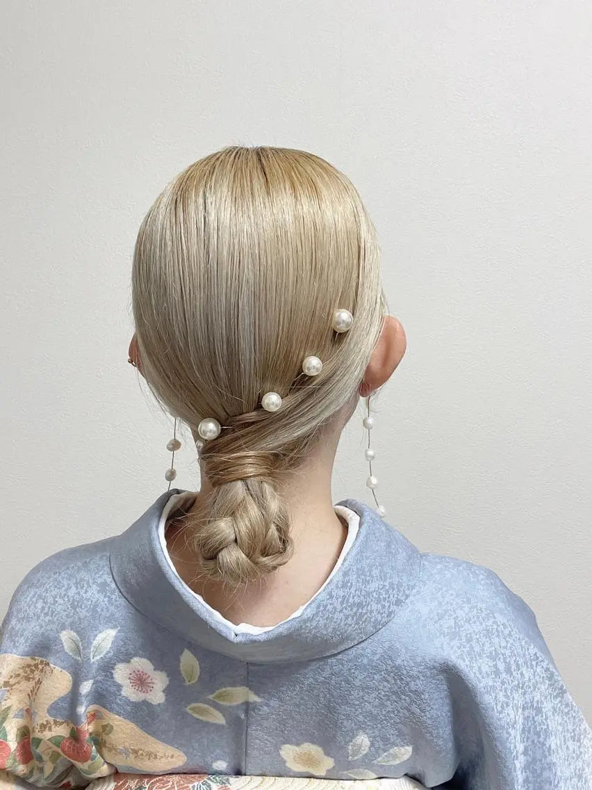 ミディアム ヘアアレンジ 着物ヘア かめやま ゆりのヘアスタイル