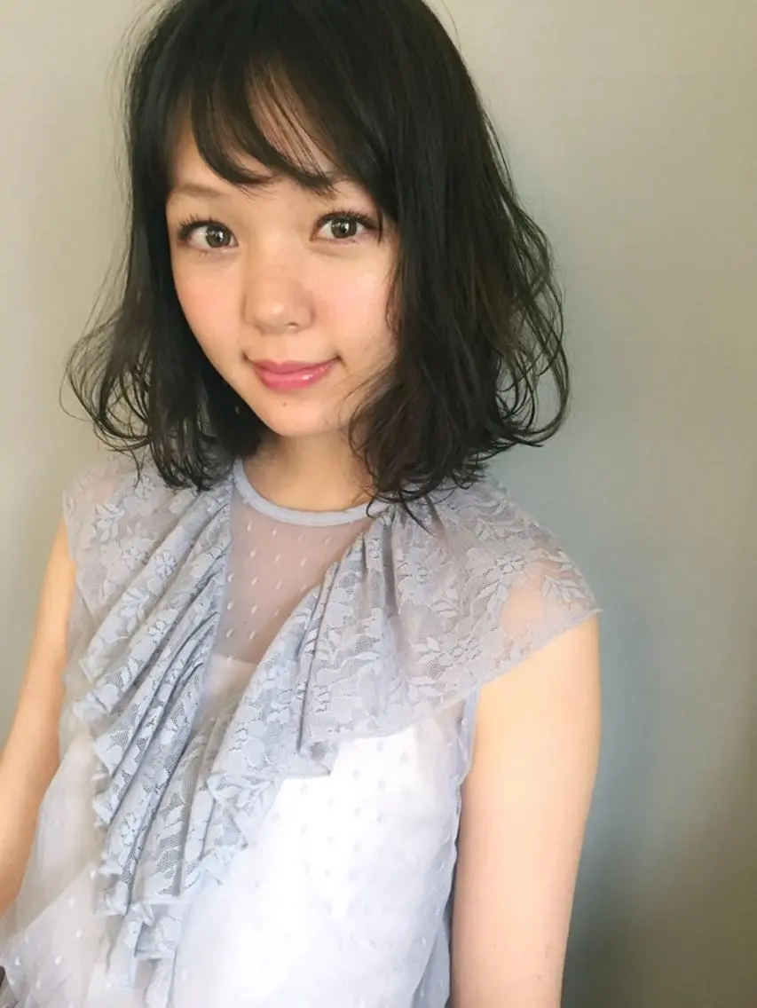 ミディアム アッシュ シースルーバング HARUKA ⭐️モデル募集中⭐️のヘアスタイル