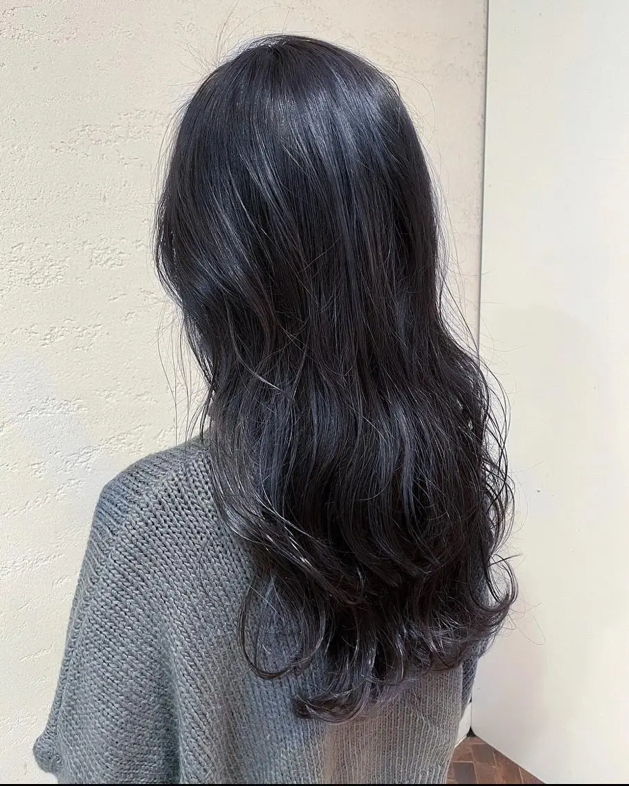 ロング カラー ブルーカラー ブルーグレー ブルーグレージュ グレージュ Konatsuメンズ /特殊ヘア/パーマのヘアスタイル