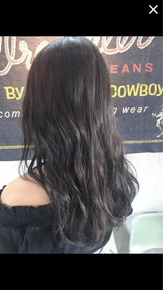 ロング カラー パーマ アッシュ 透明感カラー 代表 中島貴志のヘアスタイル