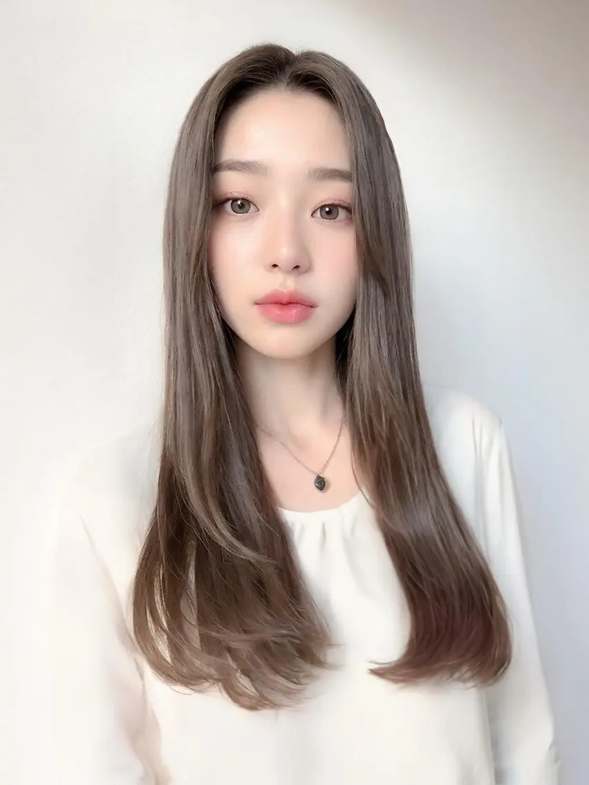 ロング アッシュ ピンクブラウン 伸ばしかけ ハイライト 髪質改善 ルーチェヘアー 北摂エリアNo.1のヘアスタイル