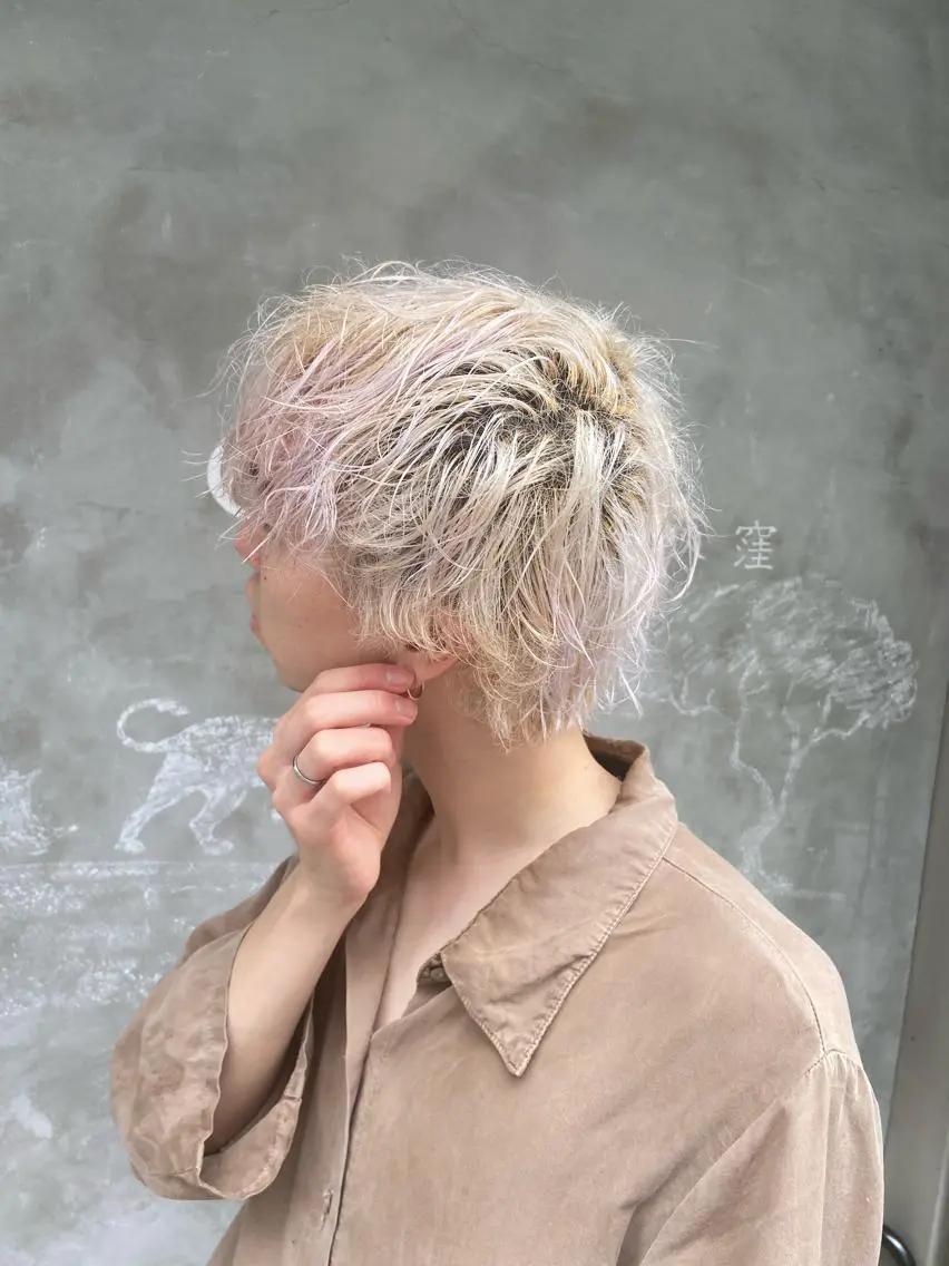 ショート ヘアアレンジ メンズ メンズブリーチ 原一真/ 外国人ショートヘアのヘアスタイル