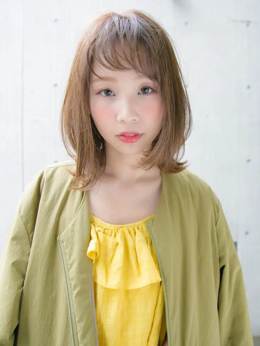 ミディアム カラー パーマ ヘアアレンジ 髪質改善🩵縮毛矯正 代々木/木下のヘアスタイル