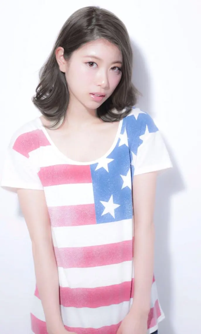 ミディアム カラー モテ髪透明感❤️ デイズヘアカラーのヘアスタイル