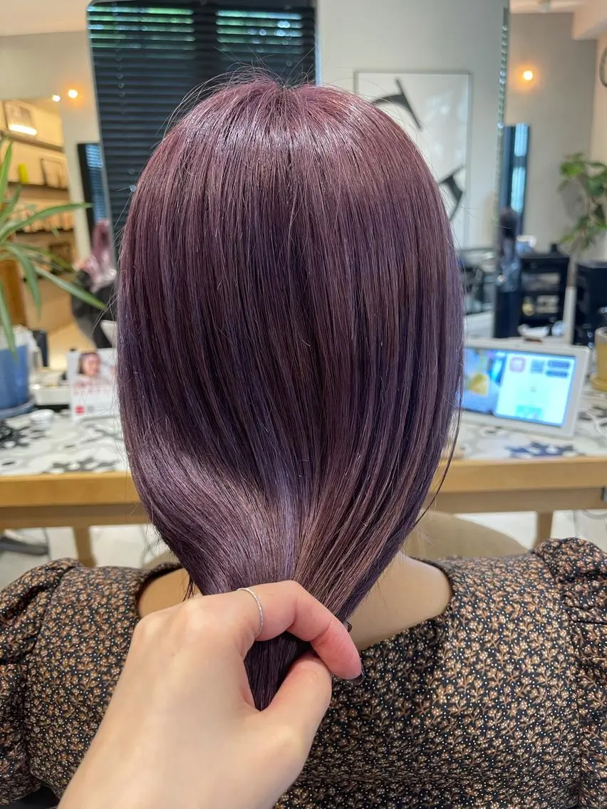 セミロング カラー ラベンダーカラー ヘアカラー トリートメント ヘッドスパ 透明感/レイヤー スタイル🤎mamiのヘアスタイル
