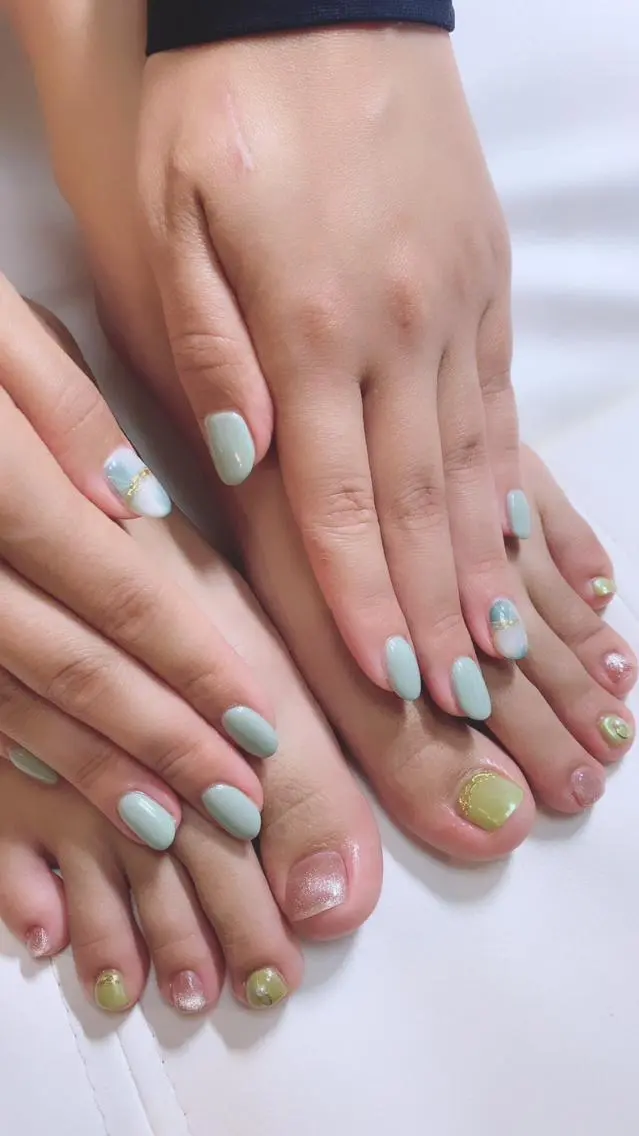 ネイル 西大分S.Nail 𓏲⋆🪸.⋆⸜🫧のネイルデザイン