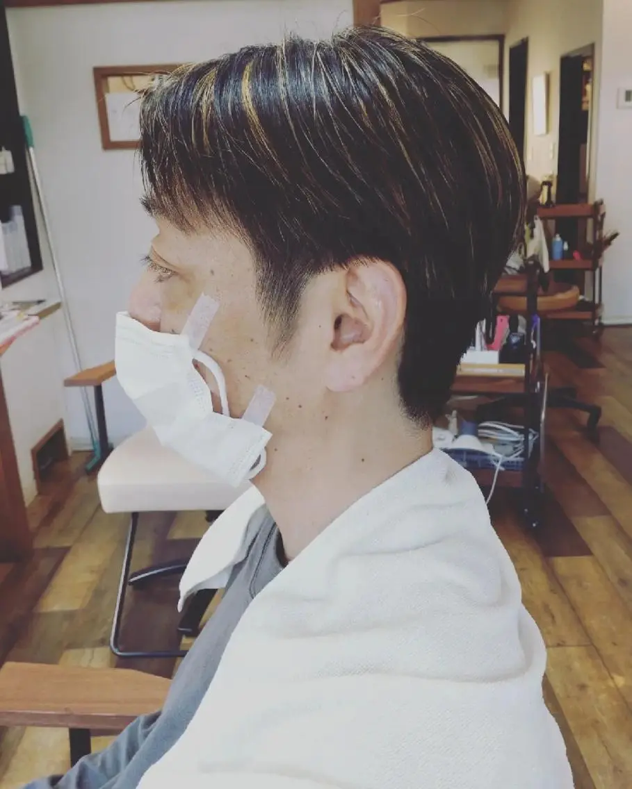 メンズ ショート カラー メンズハイライト ハイライトカラー ハイライト GR【中村】ミニモ 🌸セール/限定‼️のヘアスタイル