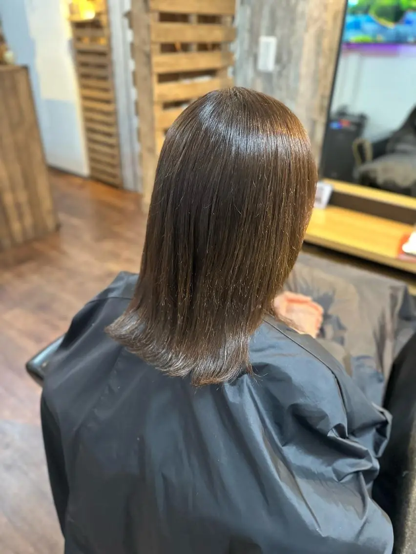 ミディアム パーマ ストレートパーマ Luzir⭐︎ GEN⭐︎のヘアスタイル