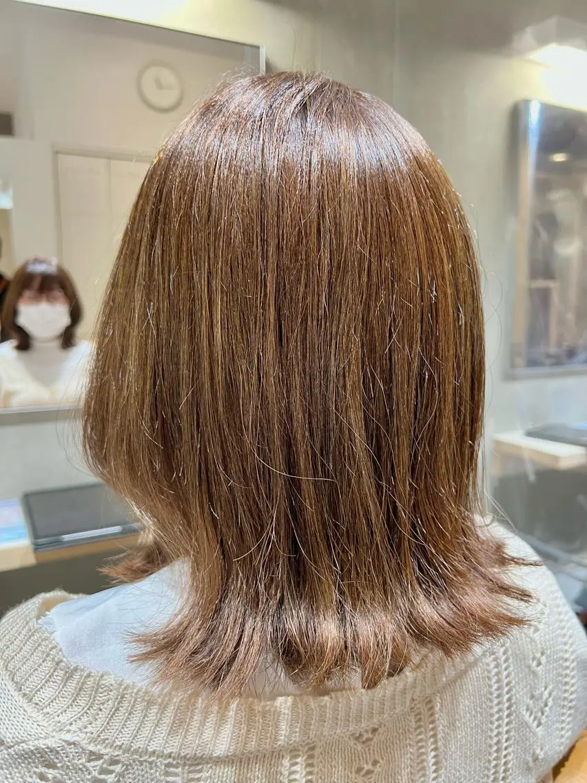 ミディアム カラー カット ヘアカラー 縮毛矯正×艶カラー /中村勇太のヘアスタイル