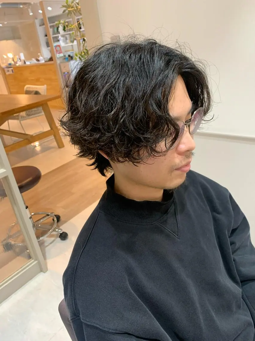 パーマ メンズ メンズウルフカット ウルフカット カット パーマ 大人男髪/メンズ パーマ/hiroのヘアスタイル