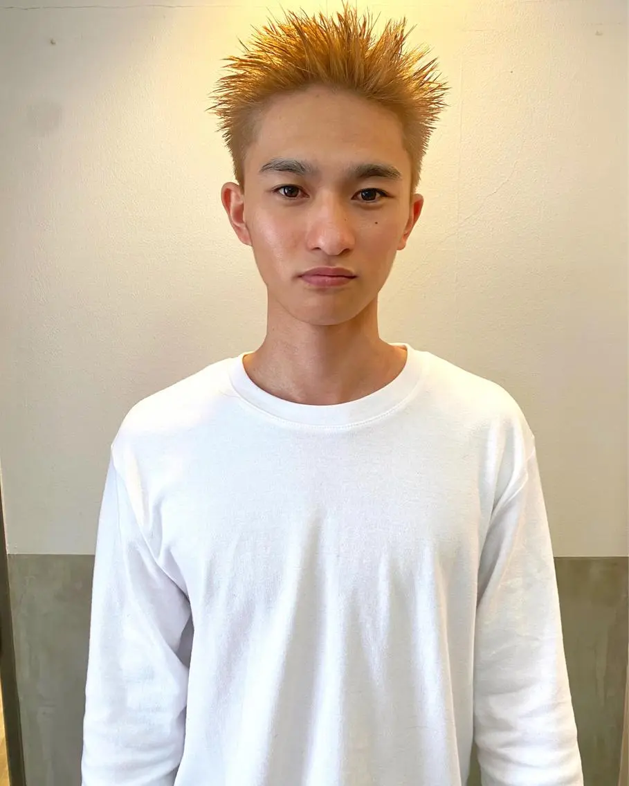 ショート カラー メンズ ヘアカラー キタダ ヒロキのヘアスタイル