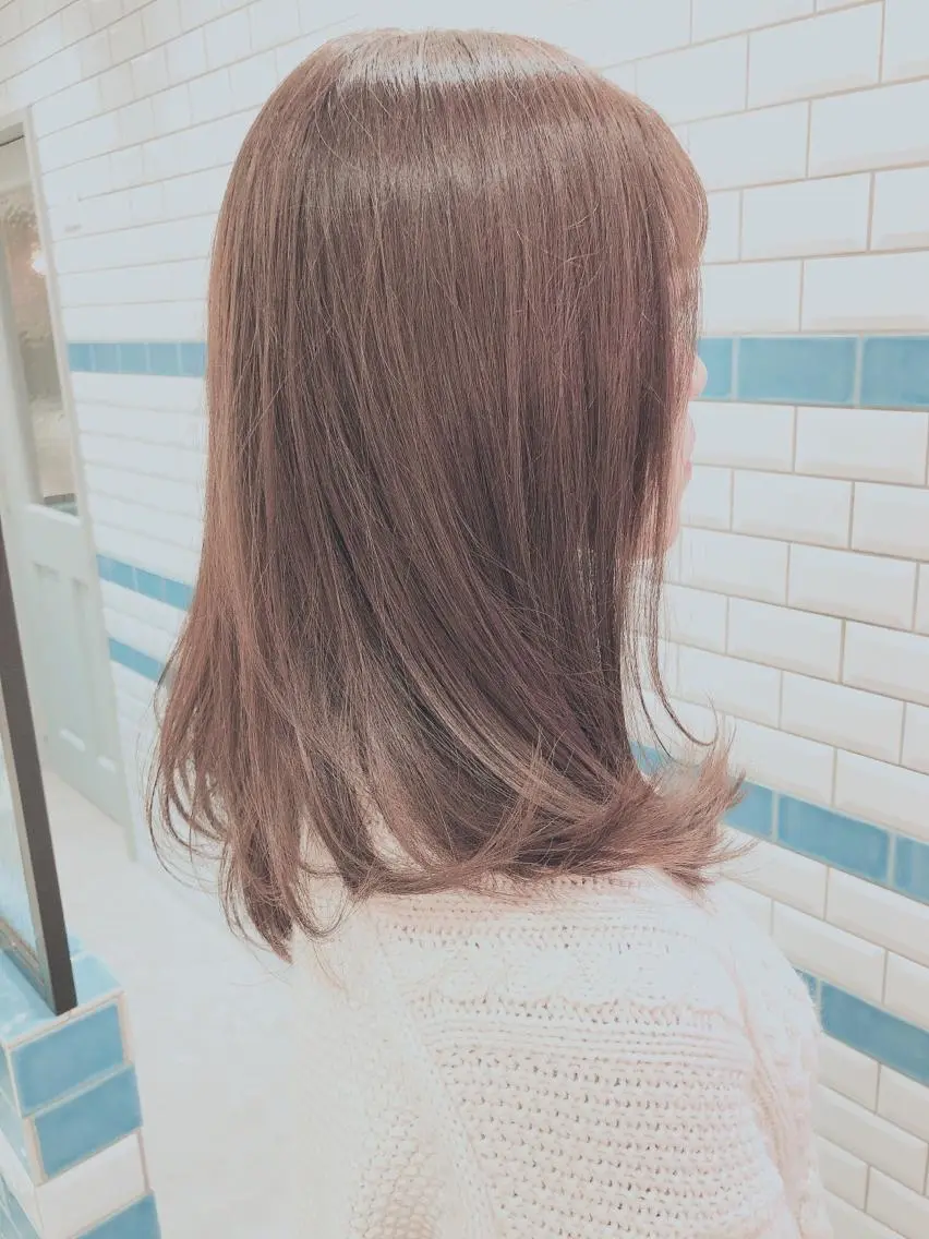 セミロング カラー ベージュカラー ミルクティーベージュ 新宿/韓国風レイヤー 髪質改善/渋谷直樹のヘアスタイル