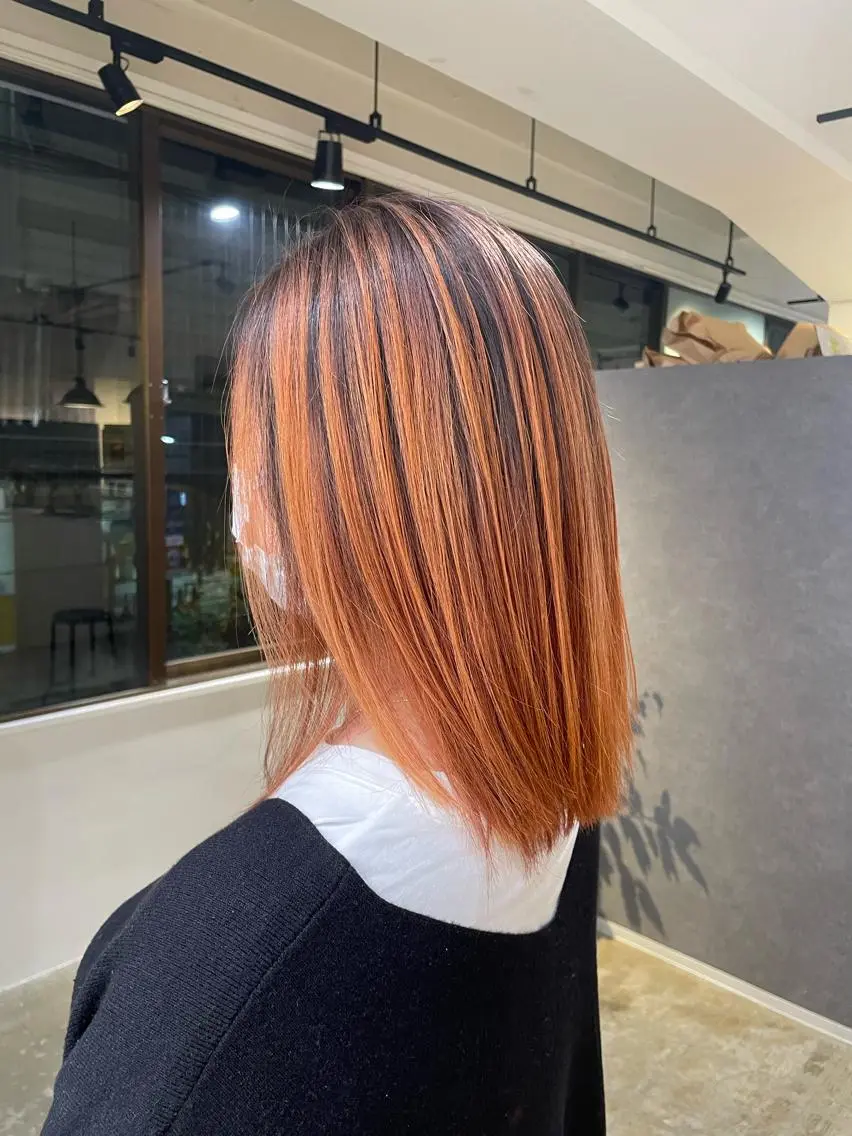 ミディアム カット ヘアカラー 心斎橋/海外レイヤー 募集中三好玲奈のヘアスタイル