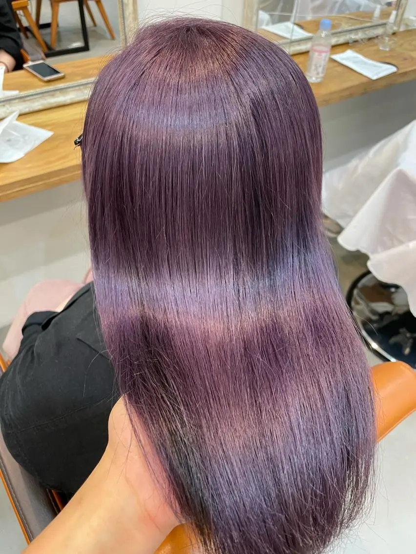 セミロング カラー 縮毛矯正 トリートメント navile momoのヘアスタイル