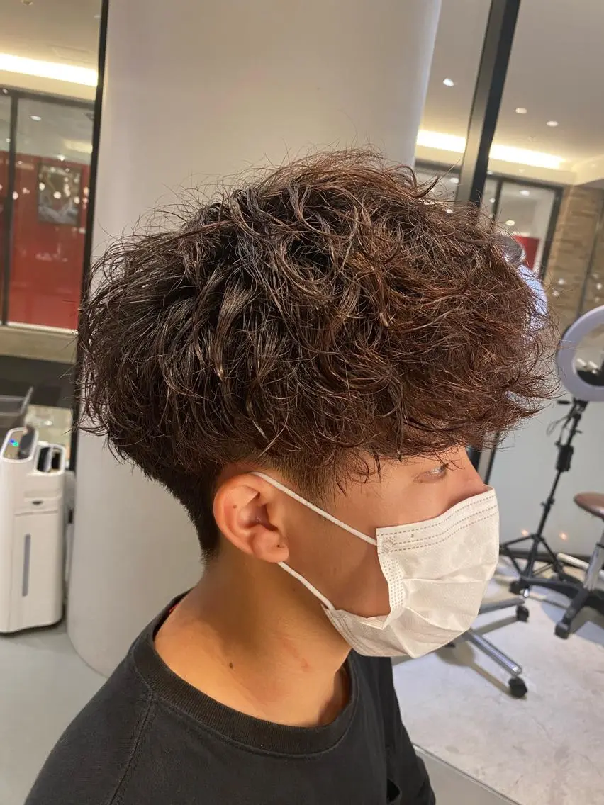 ショート パーマ メンズ カット パーマ 梅田茶屋町メンズ 専門美容師 山元一平のヘアスタイル