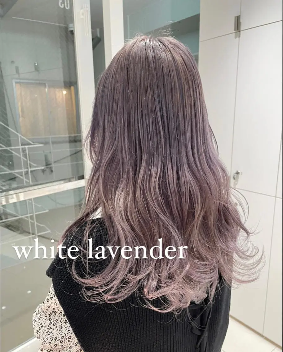 ロング カラー ブリーチ ラベンダーカラー ツヤ髪/透け感ヘア 💎Nokaのヘアスタイル