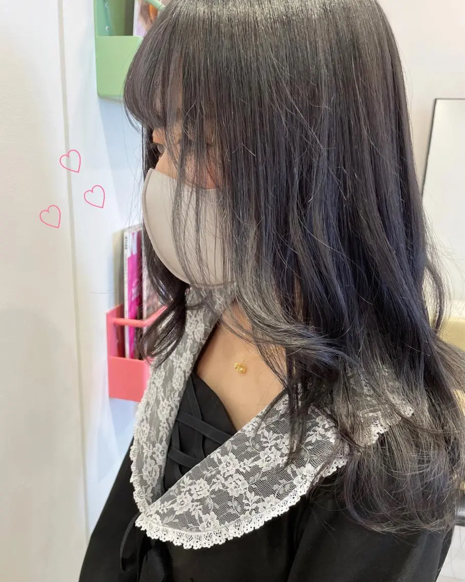 セミロング カラー ダークグレー 新宿駅近♡個室 ♡関口三都季🌜のヘアスタイル