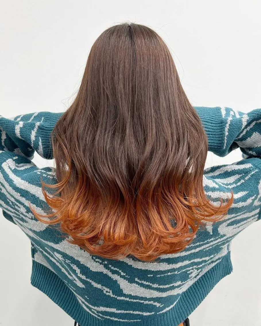 セミロング ハイライト 髪質改善 レイヤーカット 縮毛矯正 トリートメント ヘアカラー トリートメント 【公式】amble luxe池袋東口🩷のヘアスタイル