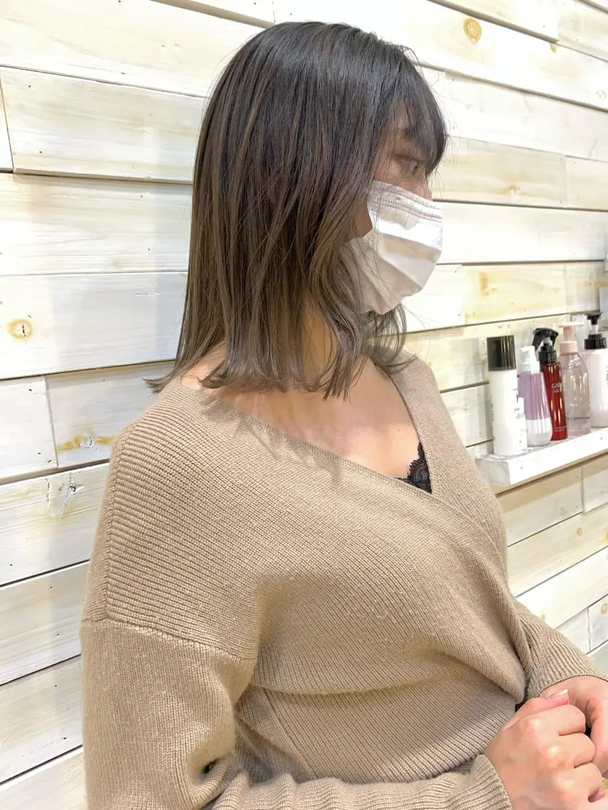 カラー 黒田瀬奈/ボブ まろやかベージュのヘアスタイル