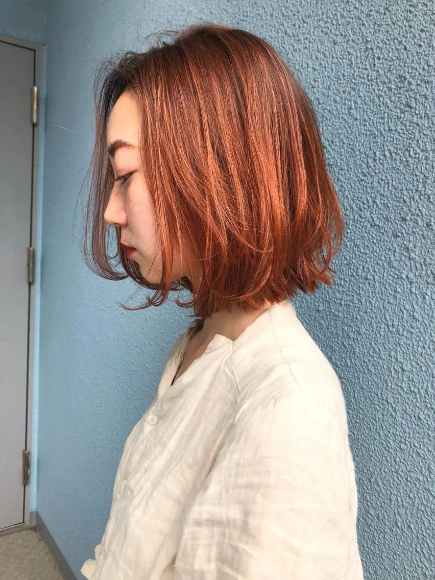 ショート カラー ベージュカラー オレンジ オレンジベージュ Pia ツボイ ケイタのヘアスタイル