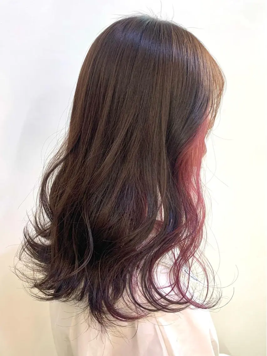 セミロング カラー ヘアアレンジ ヘアカラー トリートメント ヘアセット 🎀暖色カラー🎀 ♡yurika♡のヘアスタイル