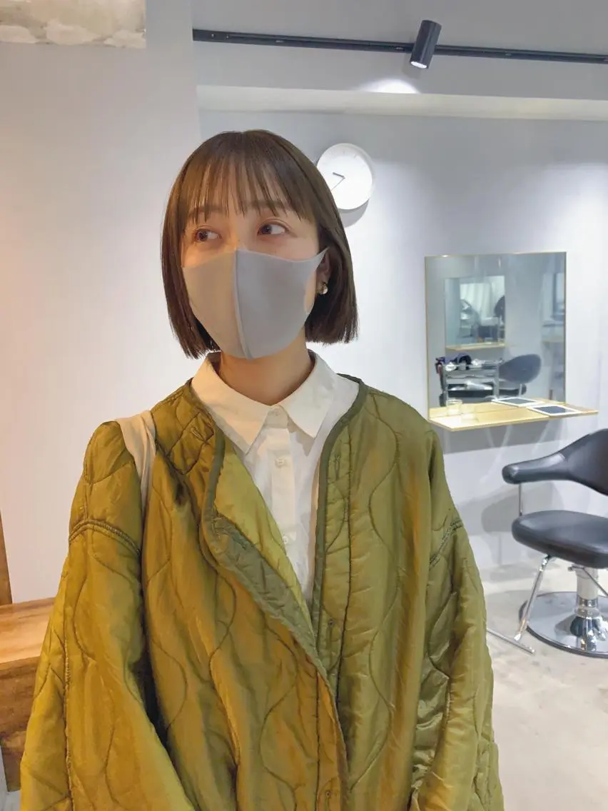 ショート カラー ボブパーマコテ巻き風 パーマNo1深江秀平のヘアスタイル
