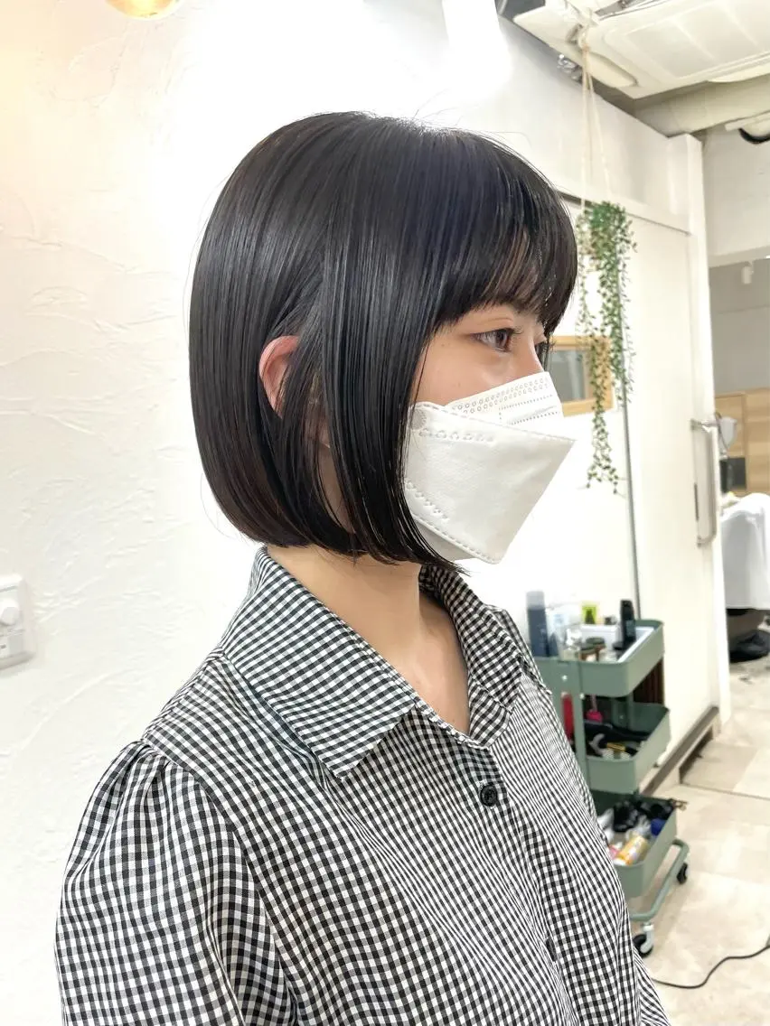ショート 切りっぱなしボブ ボブ ハイライト ウルフカット 髪質改善 縮毛矯正/ レイヤー/銀座/本木のヘアスタイル