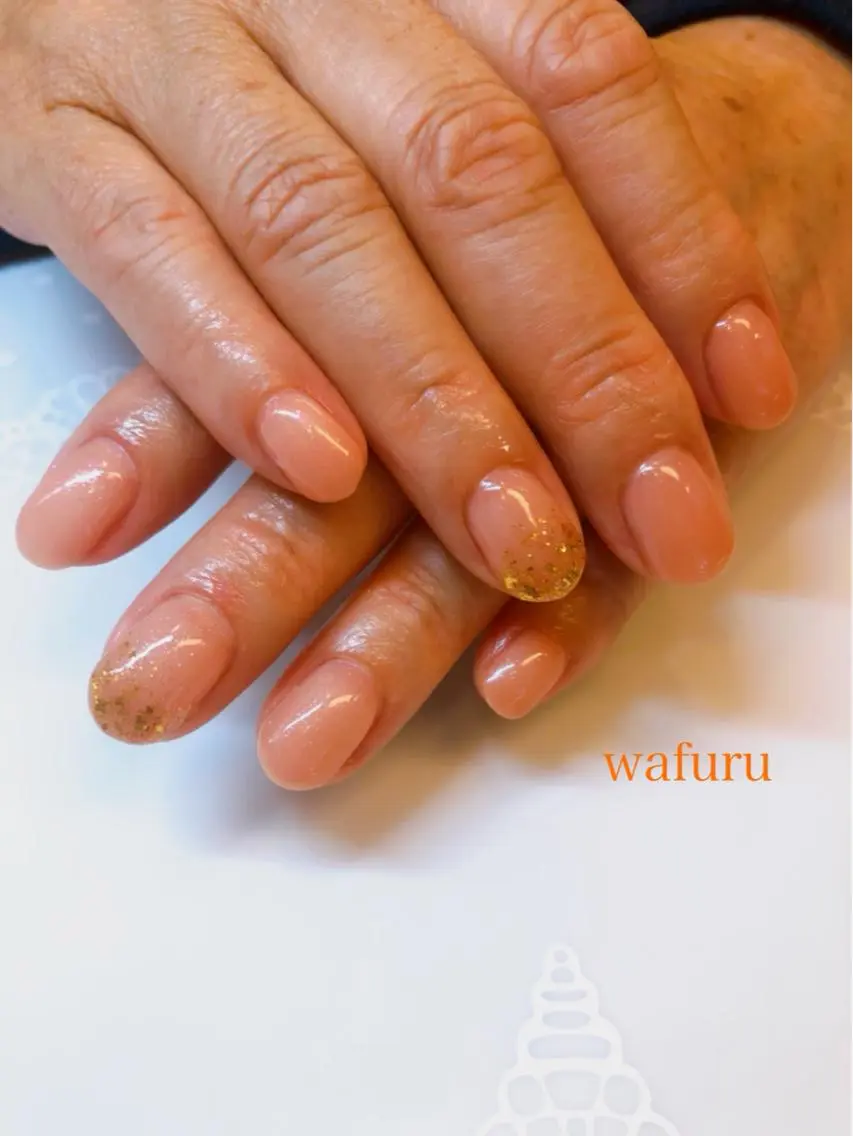 ネイル ラメ(グリッター) ワンカラーネイル 和風流 wafuruのネイルデザイン