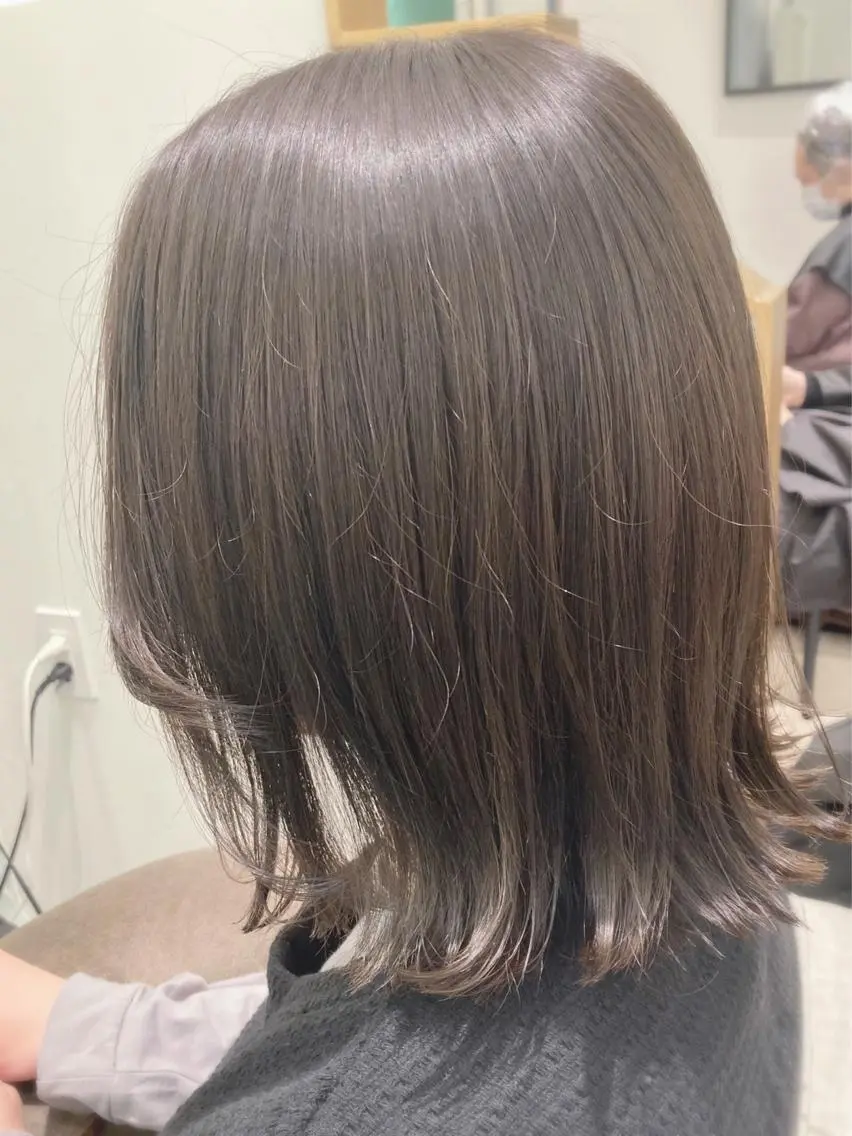 ミディアム カラー 横浜似合わせ顔まわり カット/長谷川のヘアスタイル