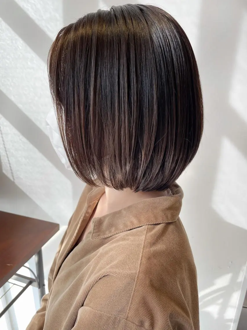 ミディアム カラー グレージュ ボブ カット ヘアカラー ヘッドスパ 女性リピ90%🍨 🩷佐藤みずきのヘアスタイル
