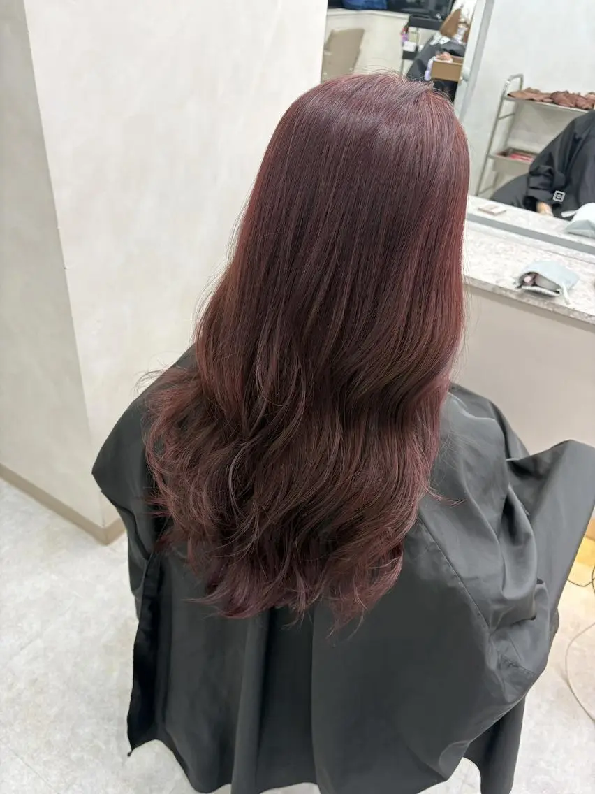ロング カラー ボルドーカラー ロング 透明感×ダブルカラ ーHarusa🎀のヘアスタイル