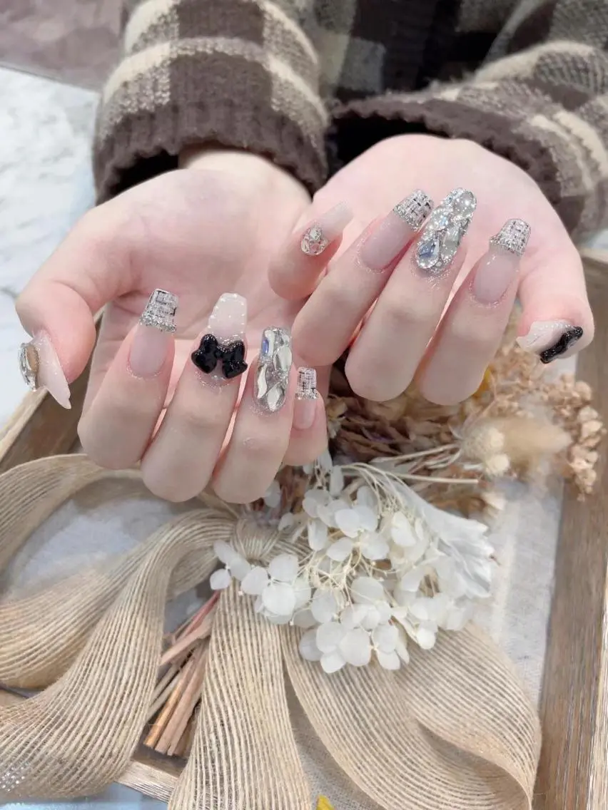 ネイル フレンチネイル ツイードネイル babarla Nailのネイルデザイン