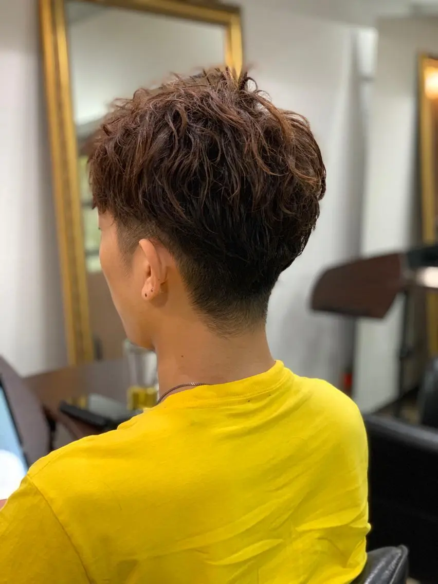 ショート パーマ メンズ カット パーマ トリートメント 渋谷宮益坂 omoのヘアスタイル
