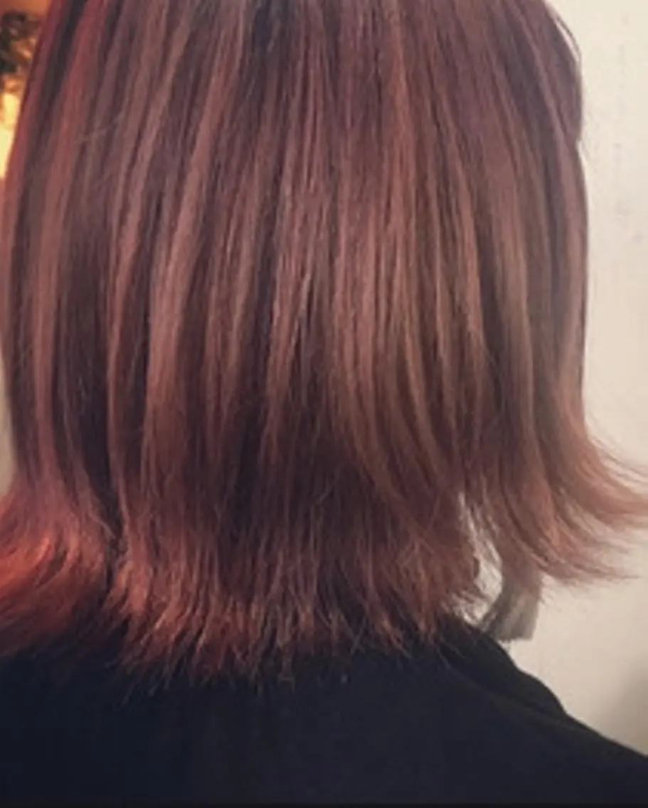ロング カラー パーマ 大阪レミーエクステ チビ編み込みのヘアスタイル