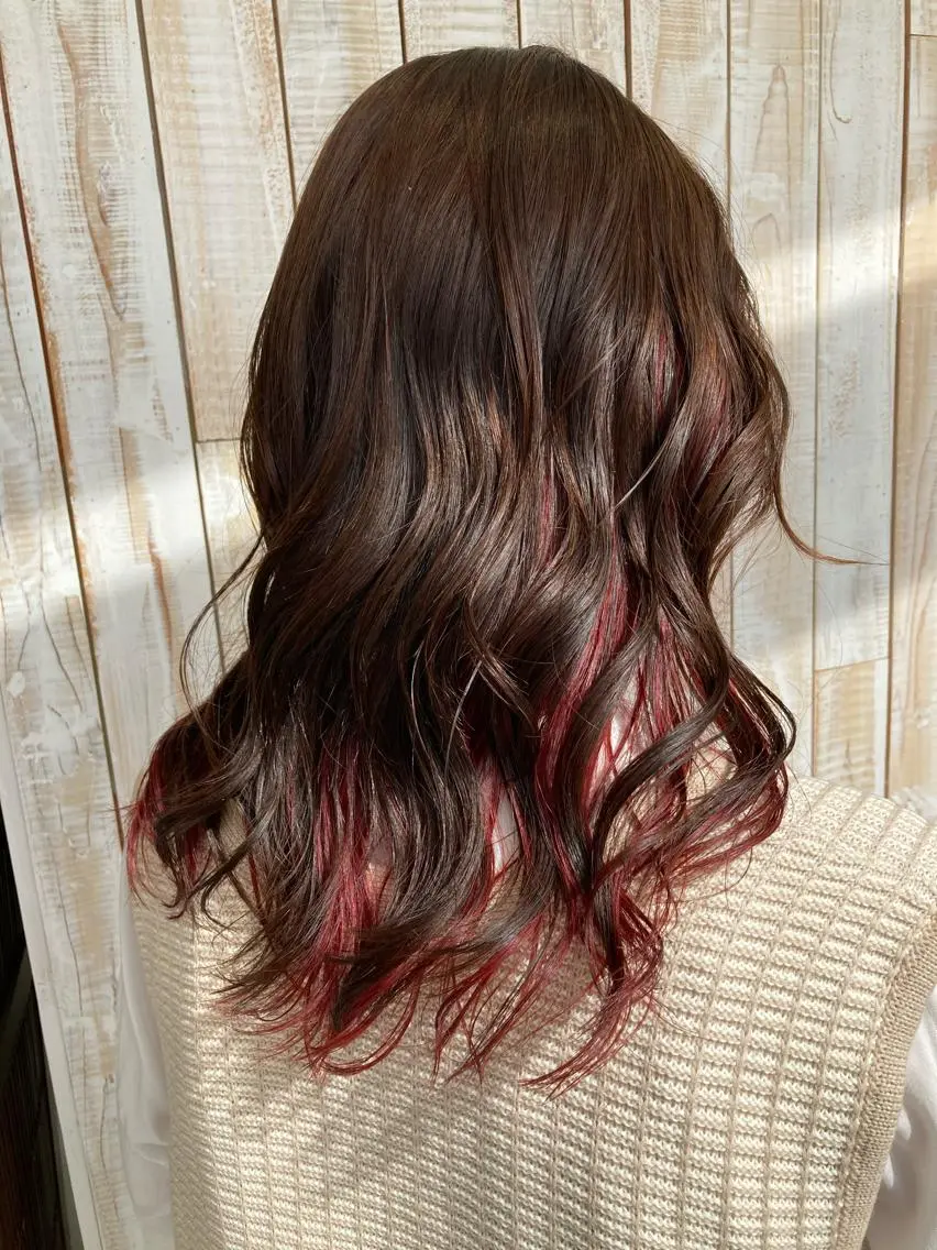 セミロング カラー インナーカラー カット ヘアカラー パーマ 縮毛矯正 トリートメント ヘッドスパ 岩崎 裕司のヘアスタイル